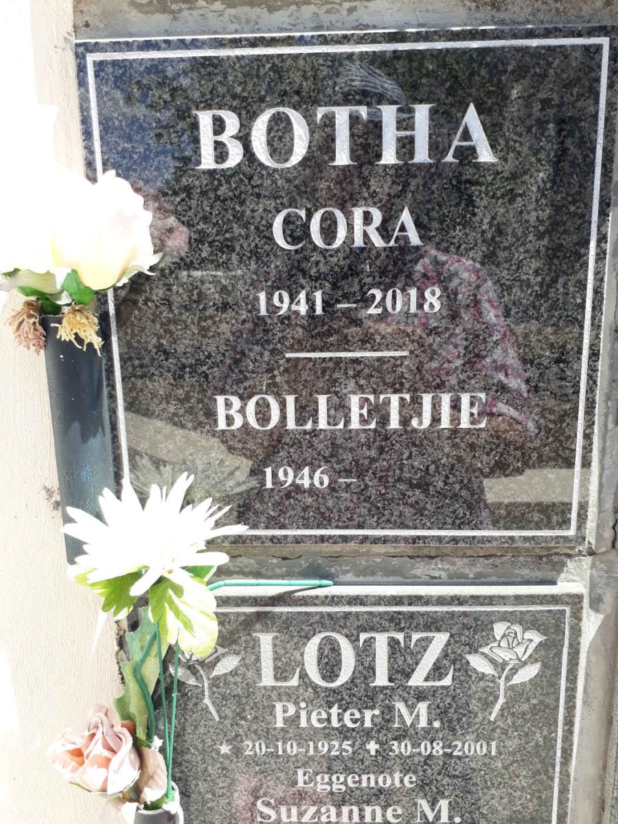 BOTHA Bolletjie 1946- &amp; Cora 1941-2018