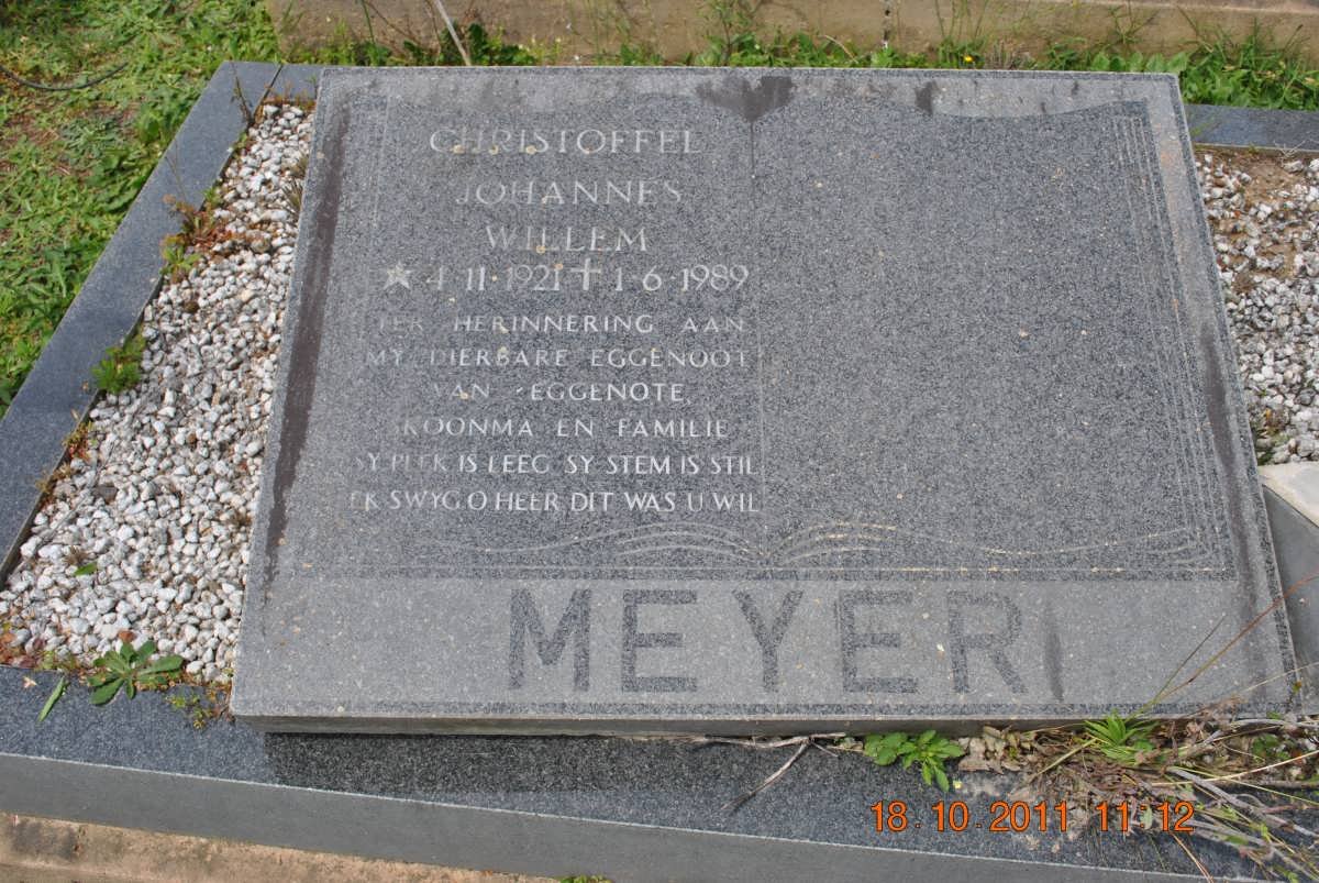 MEYER Christoffel Johannes Willem -1989