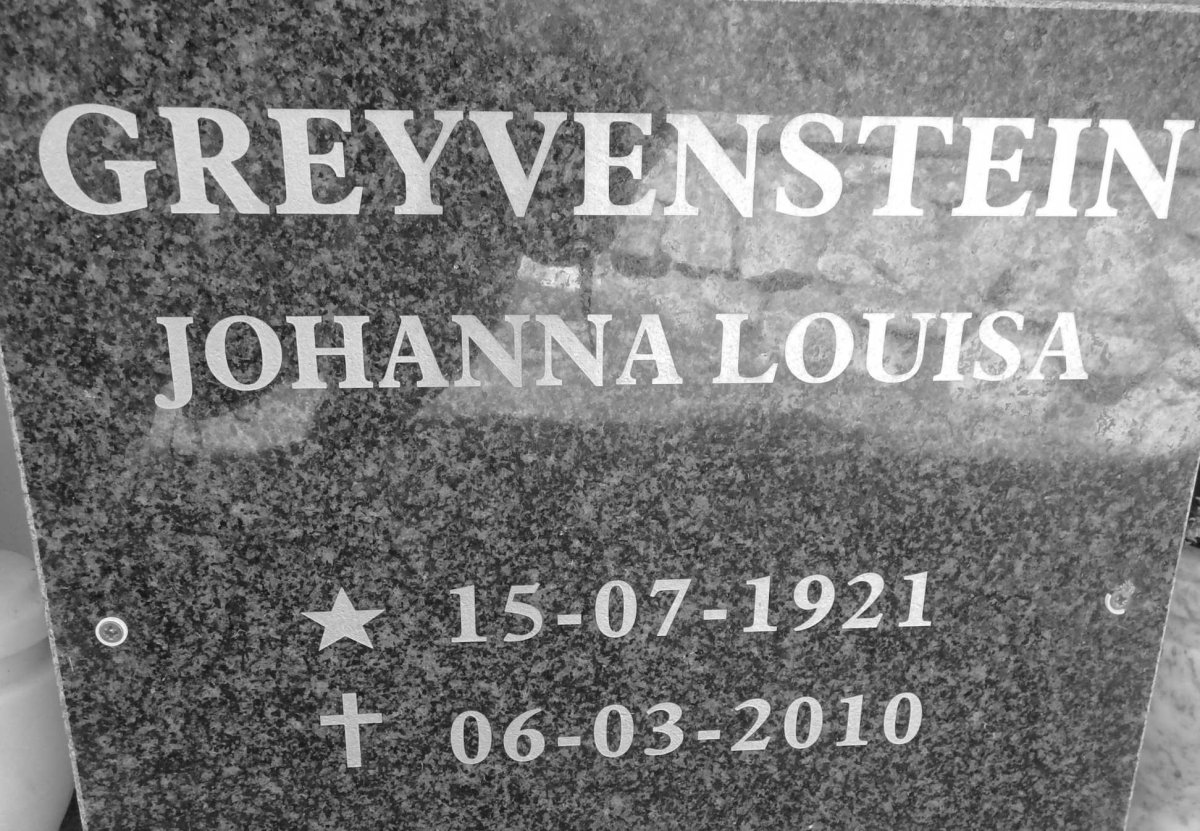 GREYVENSTEIN Johanna Louisa 1921-2010