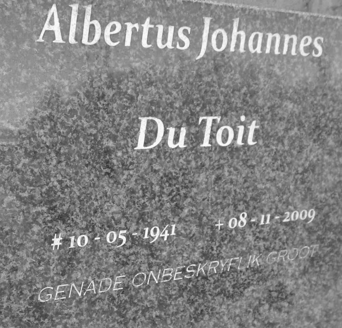 TOIT Albertus Johannes, du 1941-2009