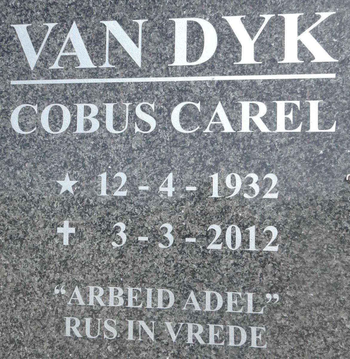 DYK Cobus Carel, van 1932-2012