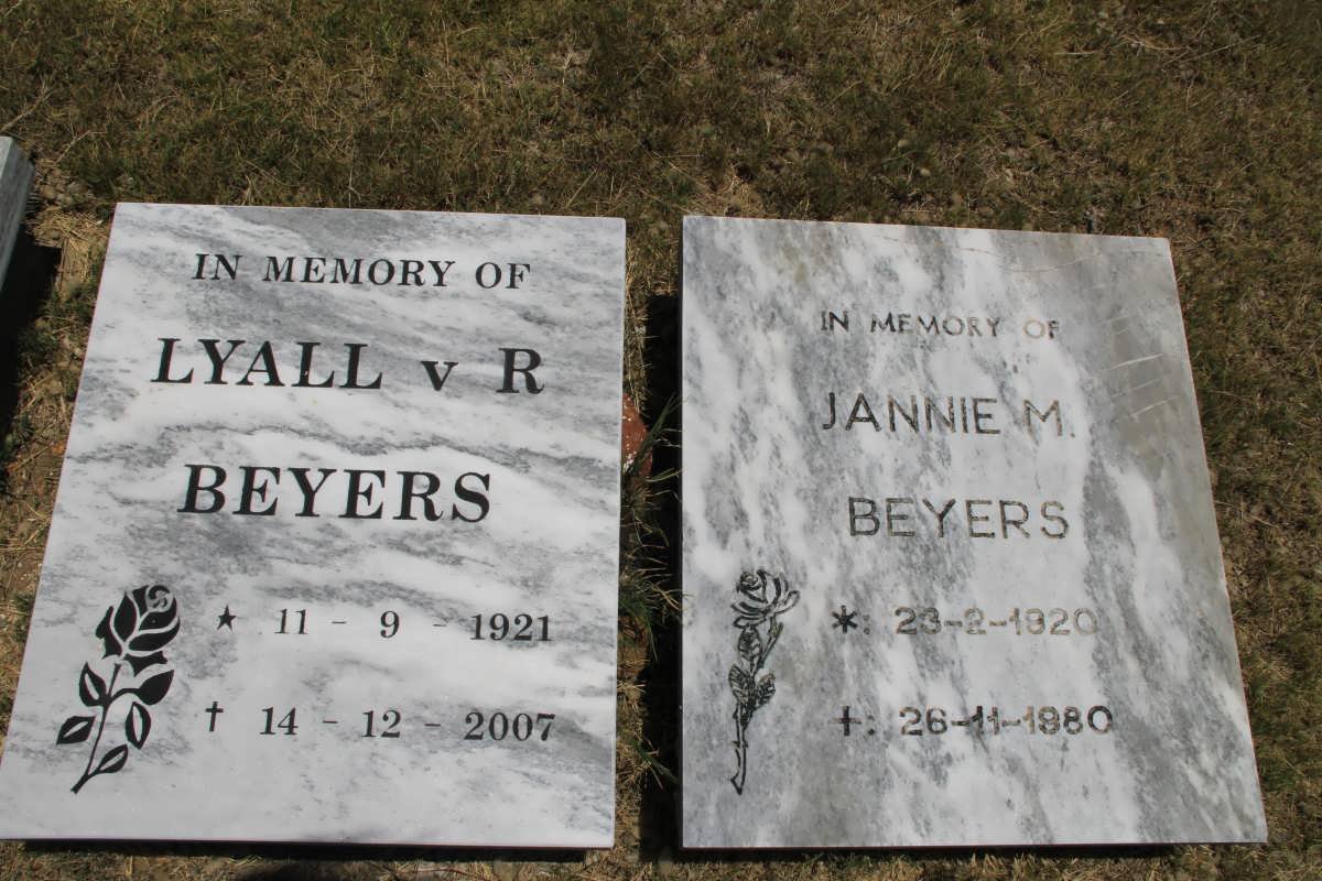 BEYERS Lyall v. R. 1921-2007 &amp; Jannie M. 1920-1980