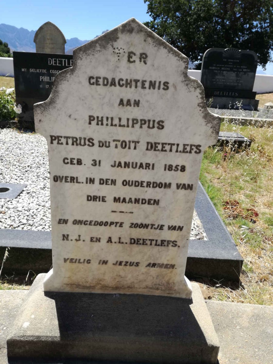 DEETLEFS Phillippus Petrus du Toit 1858-1858 :: DEETLEFS ?