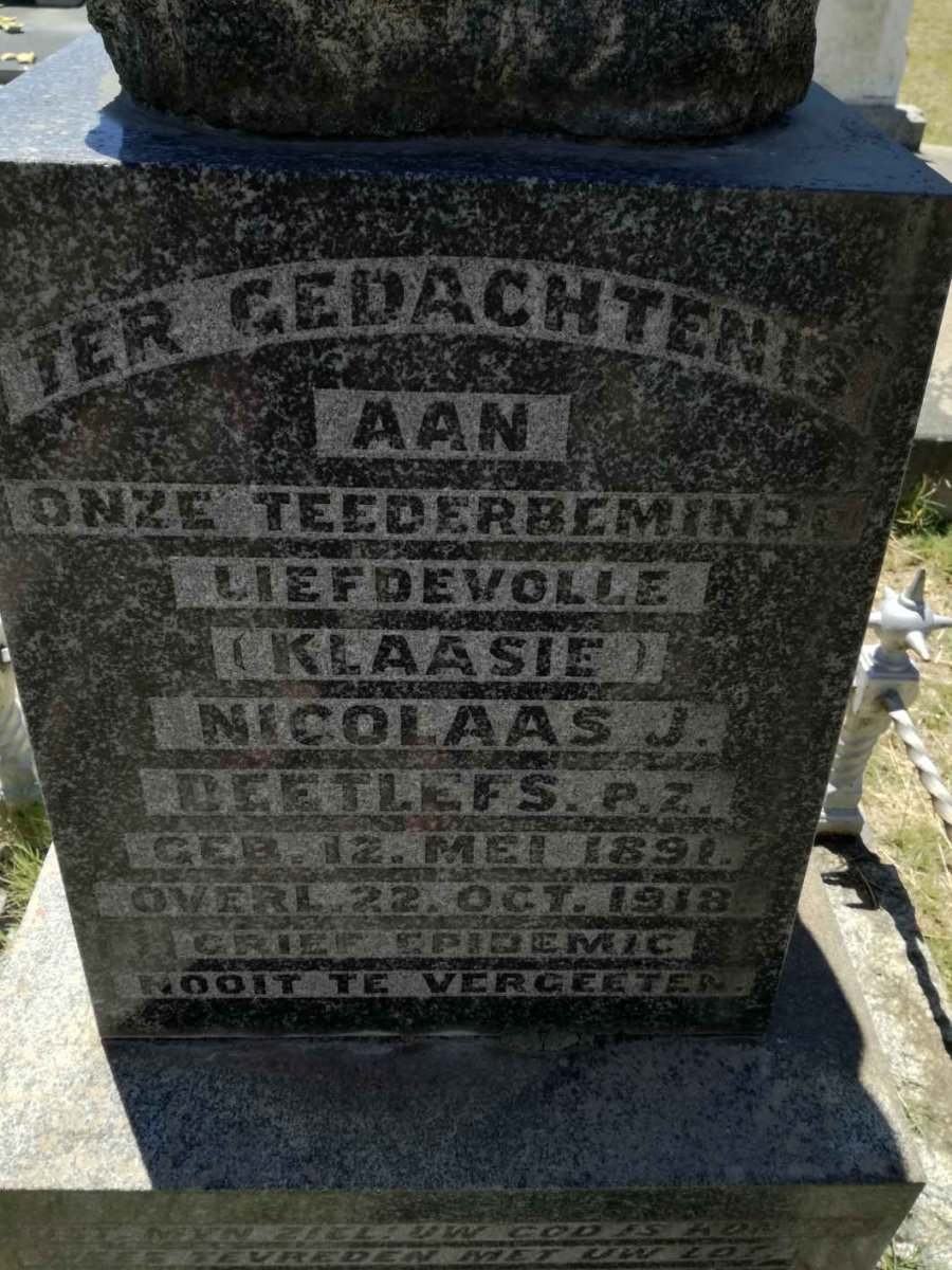 DEETLEFS Nicolaas J. 1891-1918