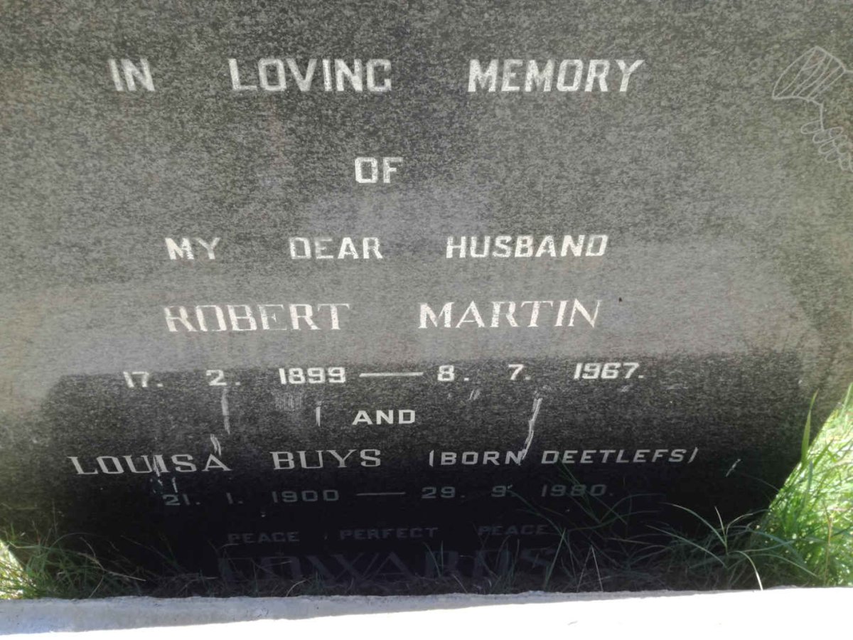 EDWARDS Robert Martin 1899-1967 &amp; Louisa Buys DEETLEFS 1900-1990