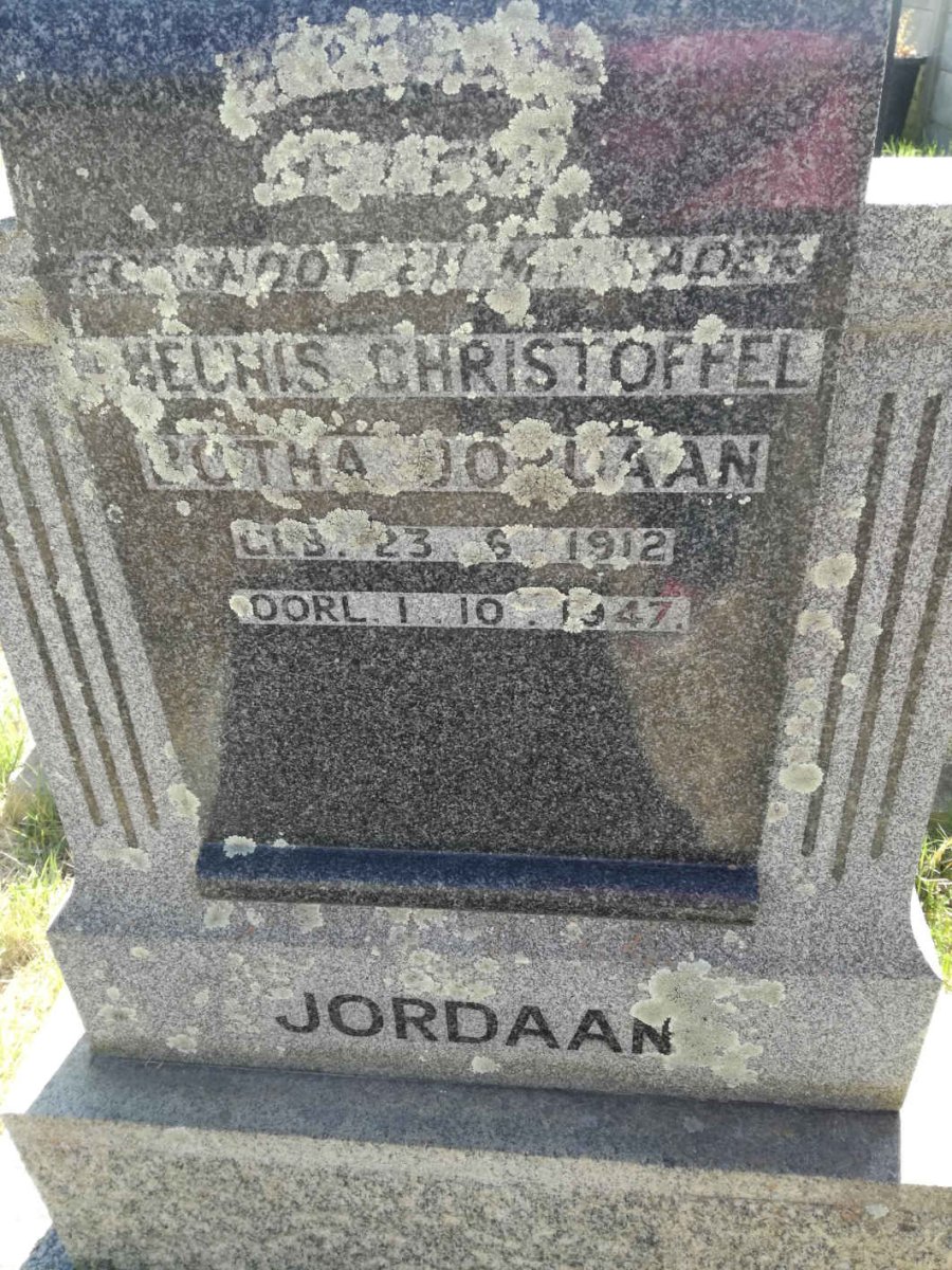JORDAAN Theunis Christoffel Botha 1912-1947
