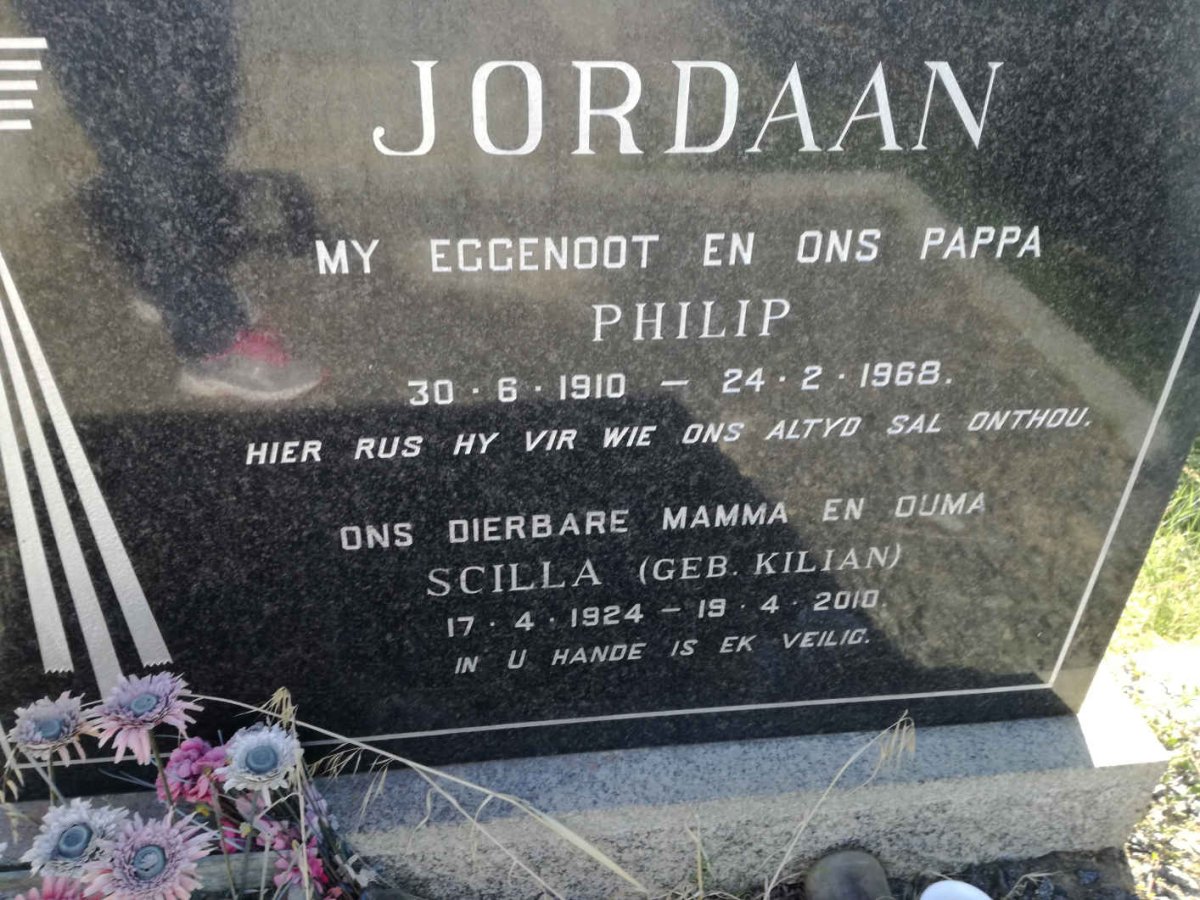 JORDAAN Philip 1910-1968 &amp; Scilla KILIAN 1924-2010