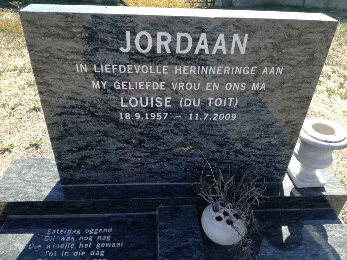 JORDAAN Louise nee DU TOIT 1957-2009