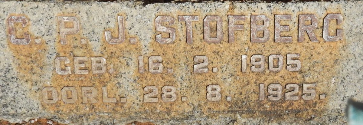 STOFBERG C.P.J. 1905-1925