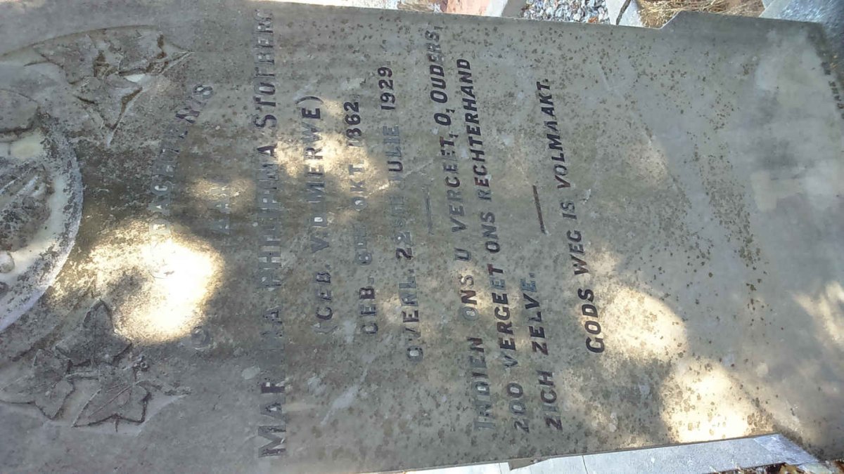 STOFBERG Martha Philipina nee V.D. MERWE 1862-1929
