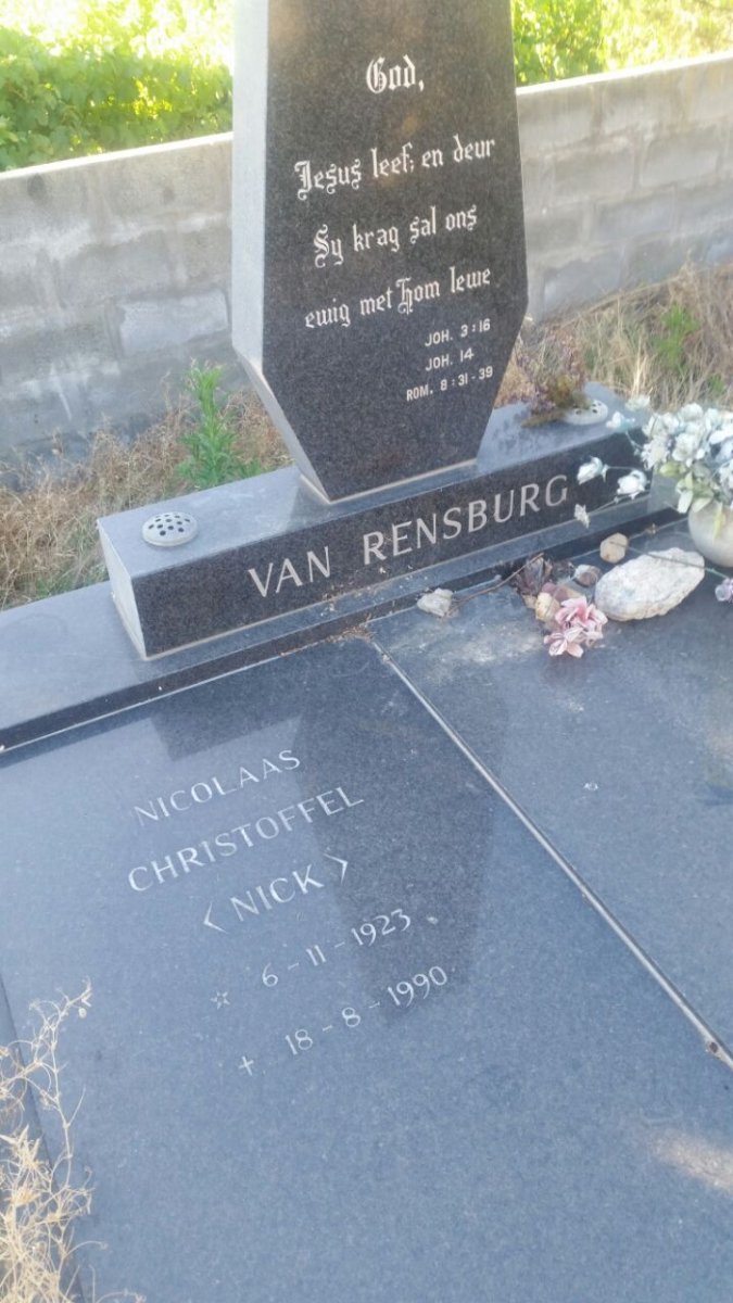 RENSBURG Nicolaas Christoffel, van 1923-1990