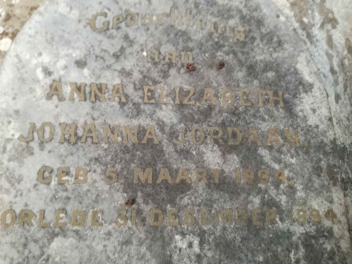 JORDAAN Anna Elizabeth Johanna 1894-1894
