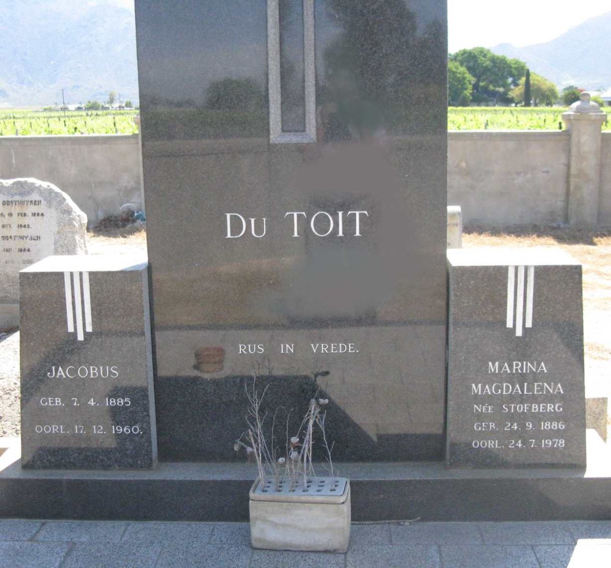 TOIT Jacobus, du 1885-1960 &amp; Marina Magdalena STOFBERG 1886-1978
