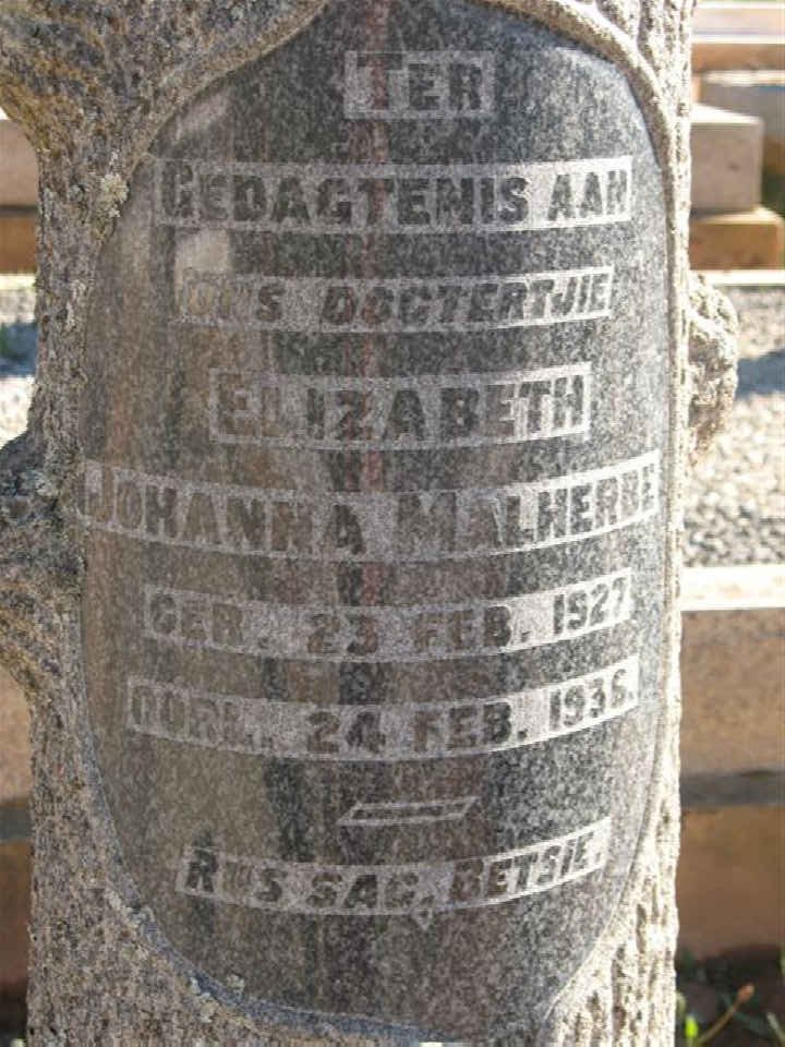 MALHERBE Elizabeth Johanna 1927-1936