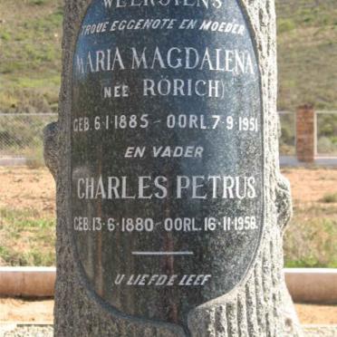 MALHERBE Charles Petrus 1880-1958 &amp; Maria Magdalena RORICH 1885-1951