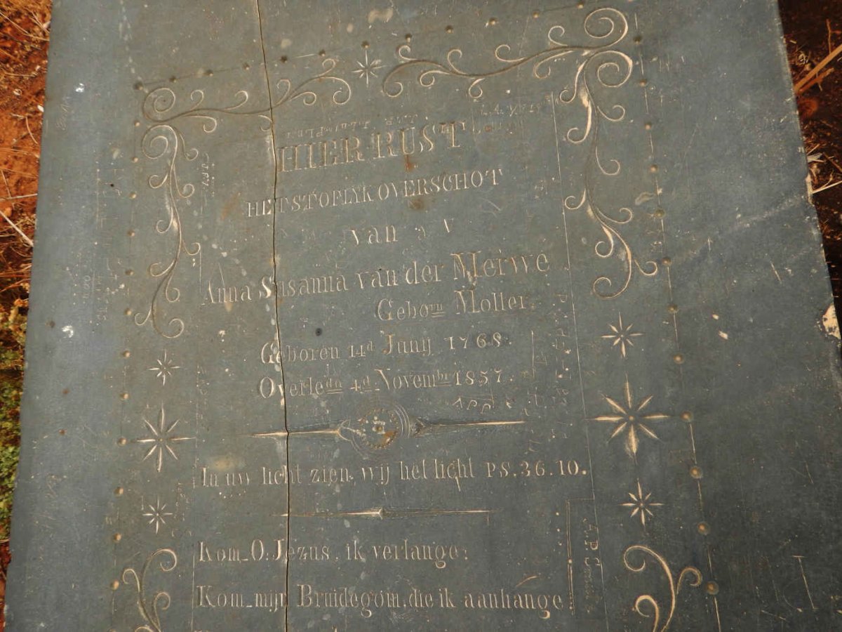 MERWE Anna Susanna, van der nee MOLLER 1768-1857