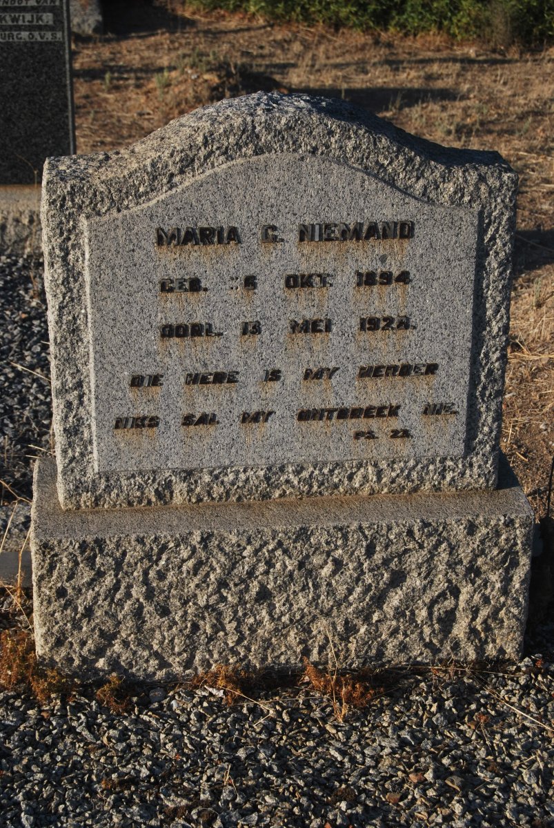 NIEMAND Maria G. 1894-1928