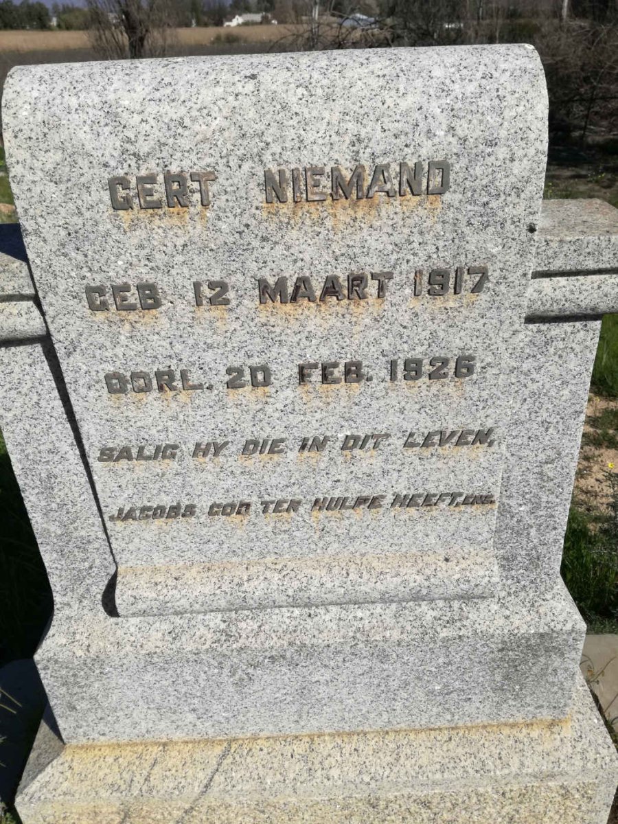 NIEMAND Gert 1917-1926