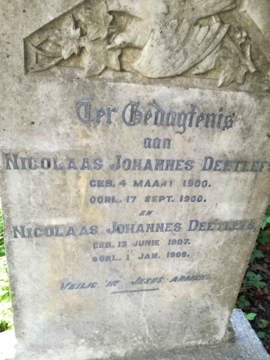 DEETLEFS Nicolaas Johannes 1900-1900 :: DEETLEFS Nicolaas Johannes 1907-1908