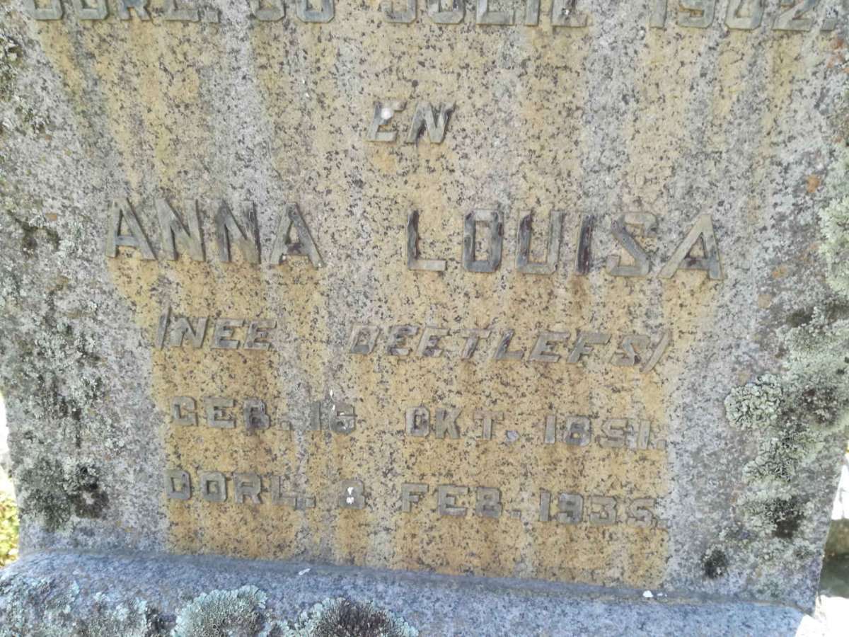PREEZ Daniel P.T., du 1846-1902 &amp; Anna Louisa DEETLEFS 1851-1935