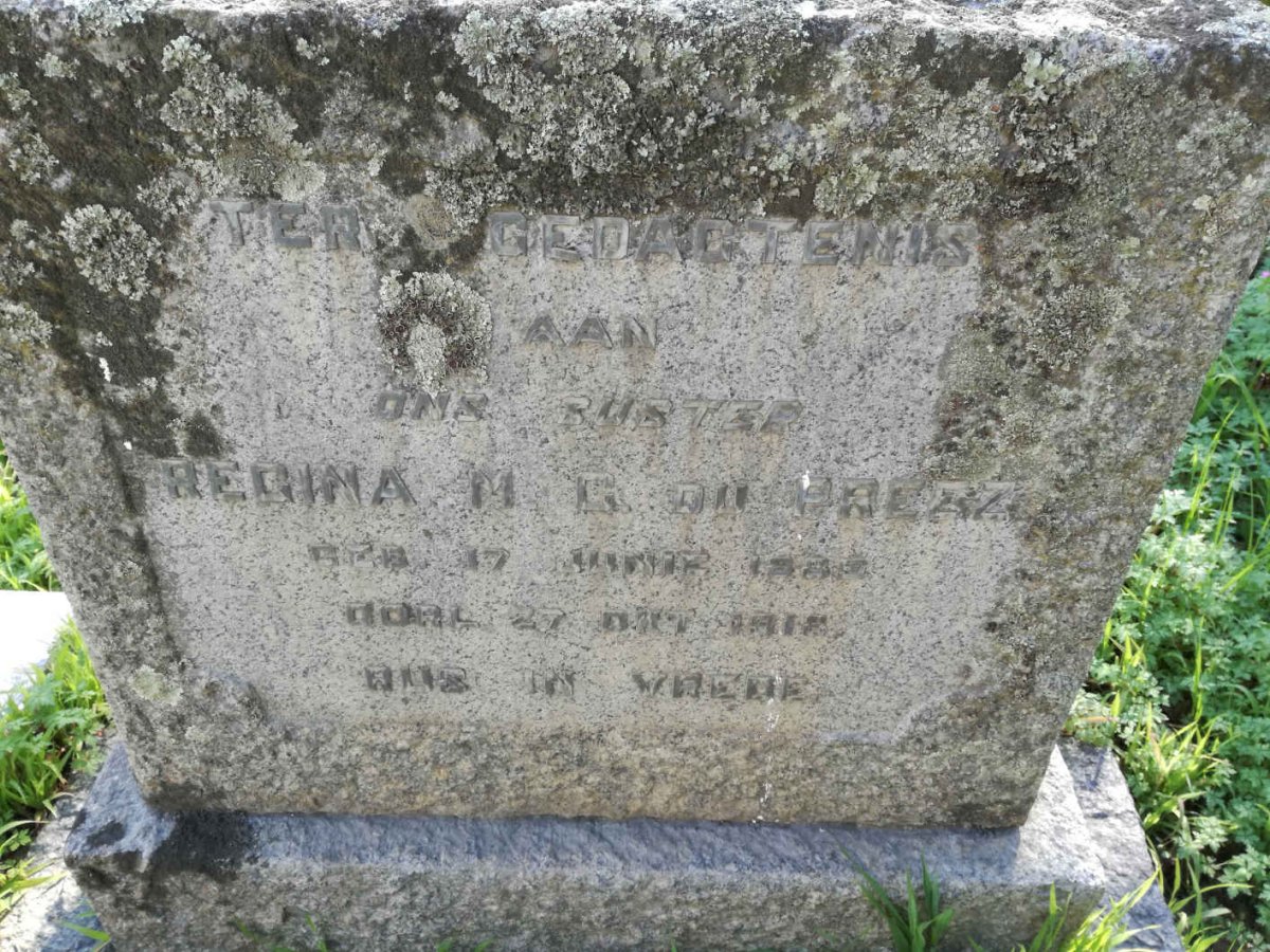 PREEZ Regina M.C., du 1889-1918