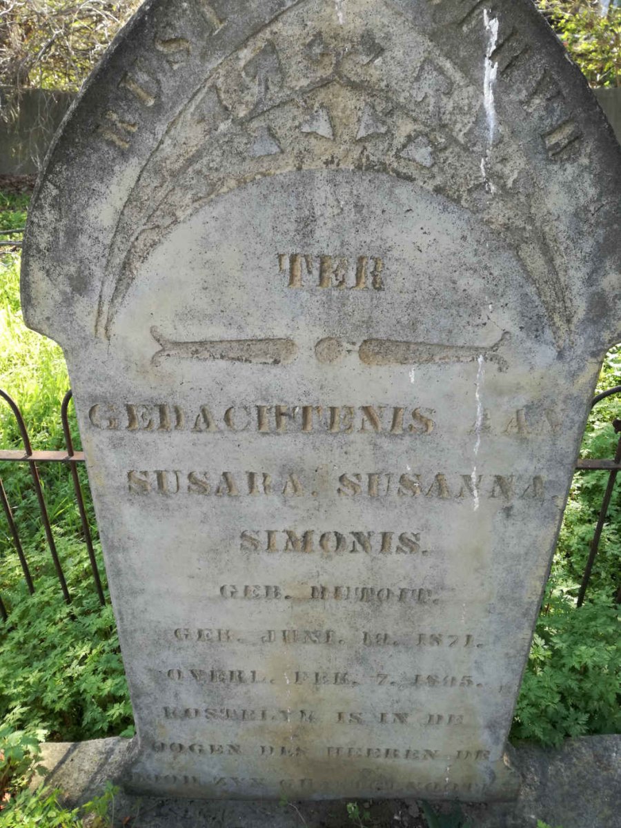 SIMONIS Susara Susanna nee DU TOIT 1871-1895