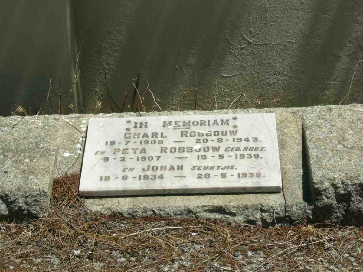 ROSSOUW Charl 1908-1943 &amp; Peta ROUX 1907-1939 :: ROSSOUW Johan 1934-1938