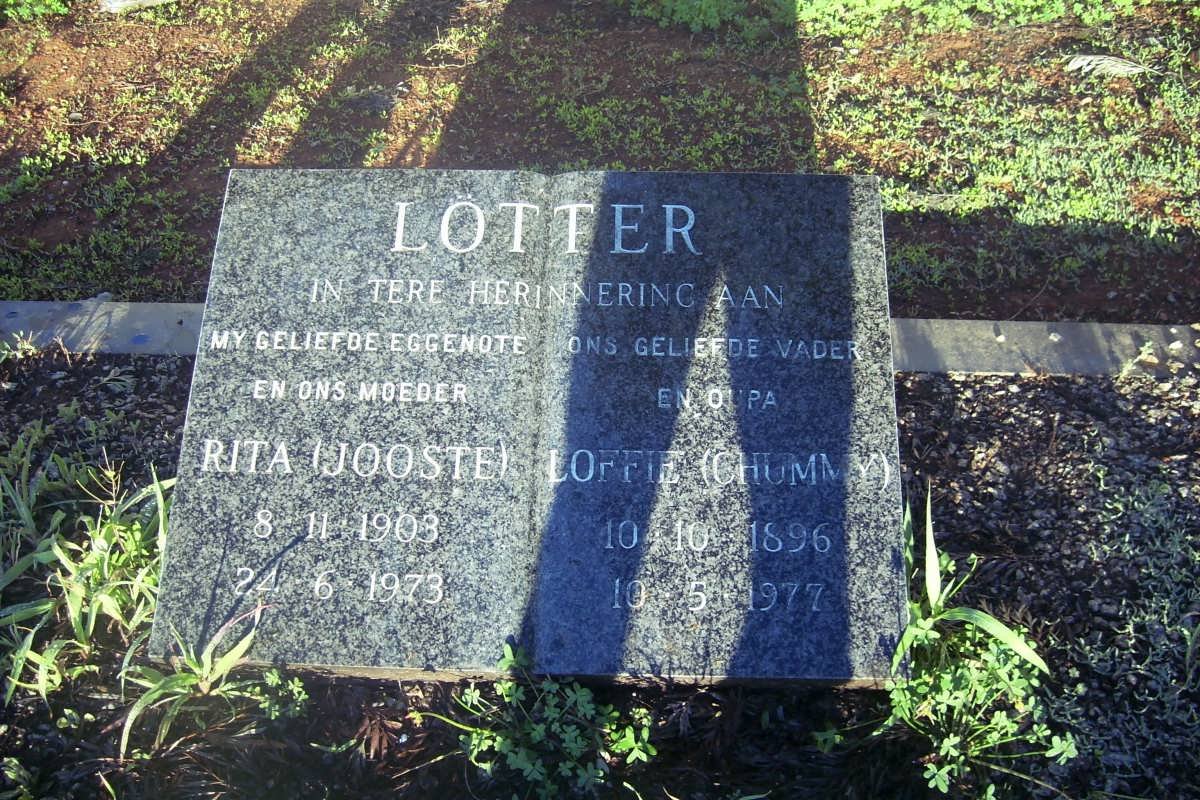 LOTTER Loffie 1896-1977 &amp; Rita JOOSTE 1903-1973