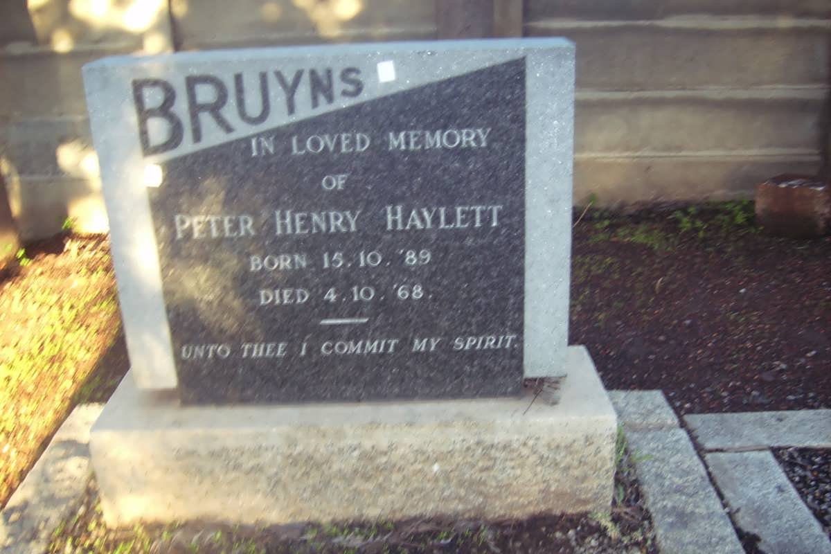 BRUYNS Peter Henry Haylett 1889-1968