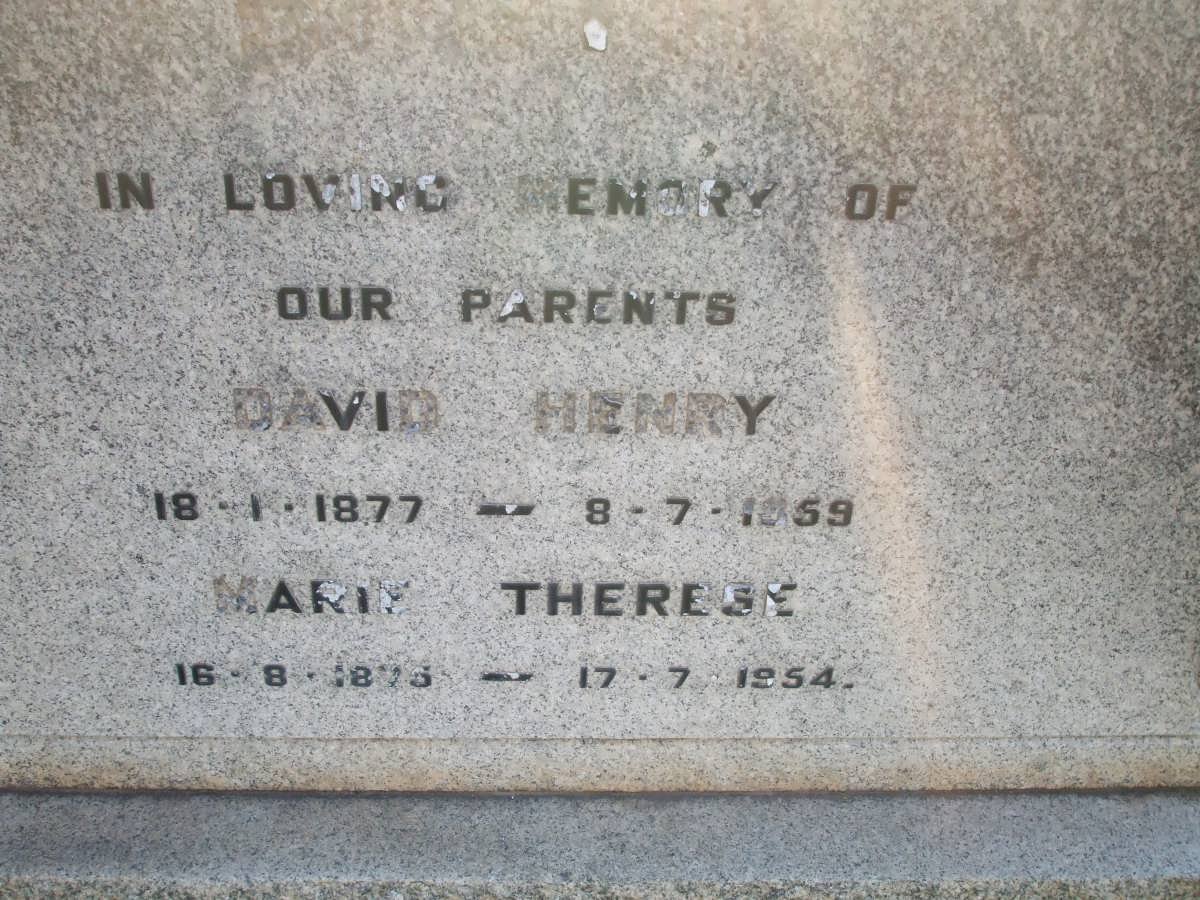 ? David Henry 1877-1959 &amp; Marie Therese 1875-1954