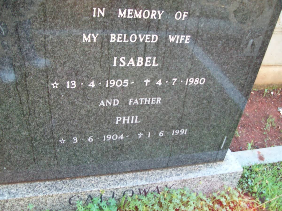 GALLOWAY Phil 1904-1991 &amp; Isabel 1905-1980