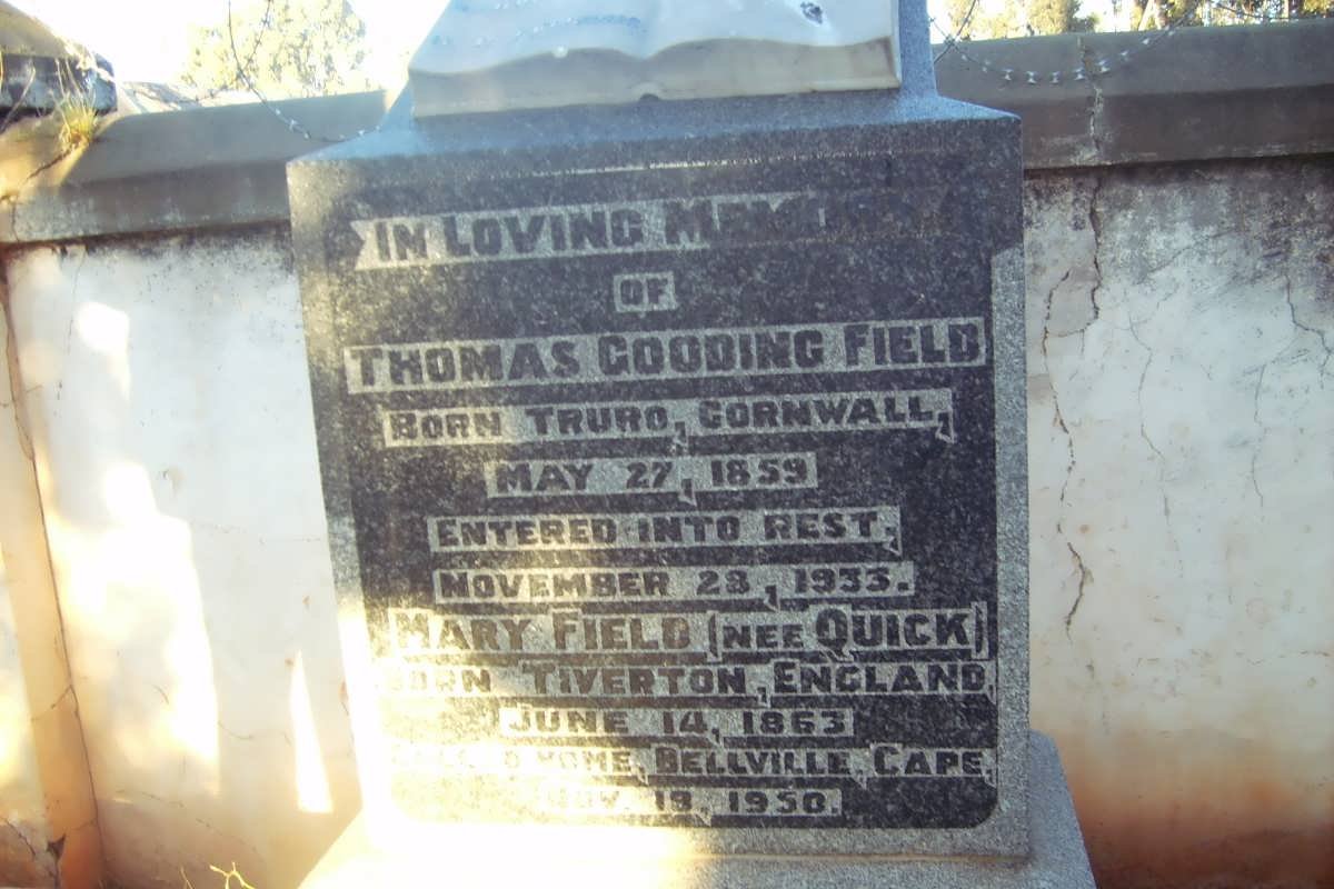 FIELD Thomas Gooding 1859-1933 &amp; Mary QUICK 1863-1950