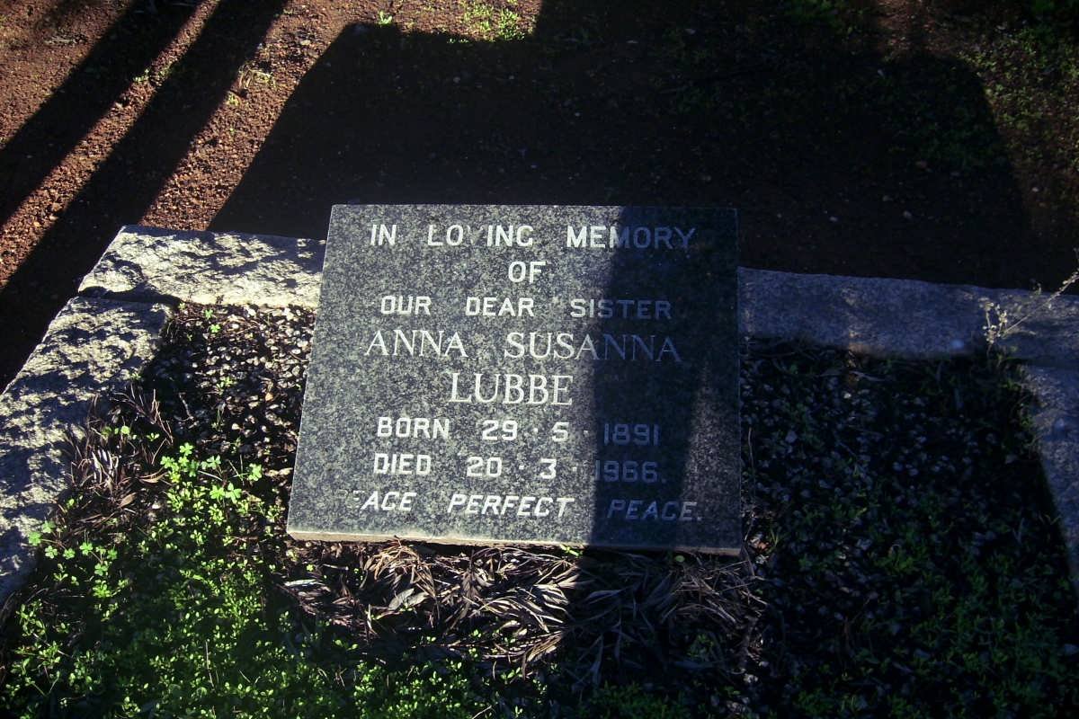 LUBBE Anna Susanna 1891-1966