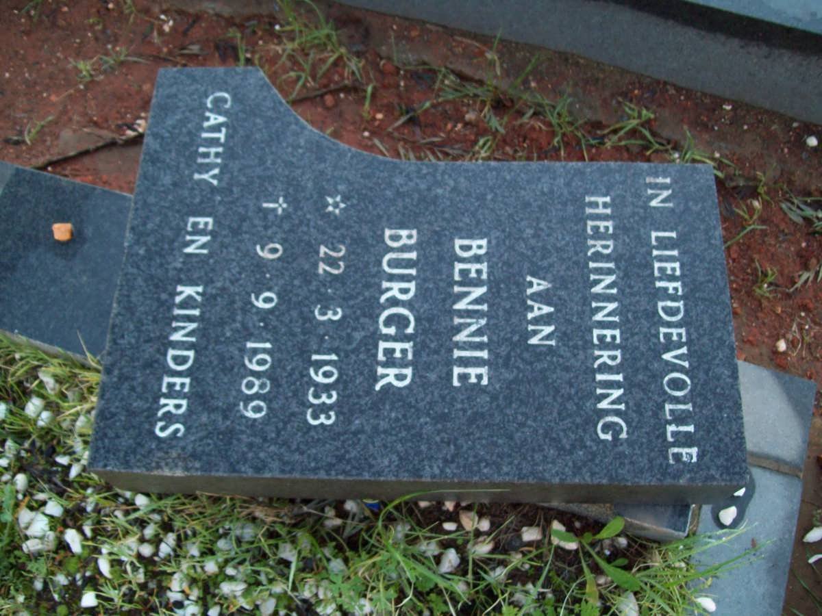 BURGER Bennie 1933-1989