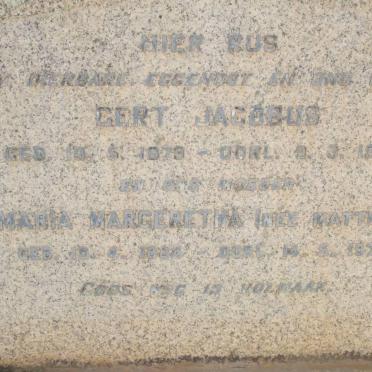 CONRADIE Gert Jacobus 1879-1954 &amp; Maria Margaretha MATTHEE 1884-1972