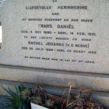 CONRADIE Frans Daniel 1880-1951 &amp; Rachel Johanna V.D. MERWE 1888-1980