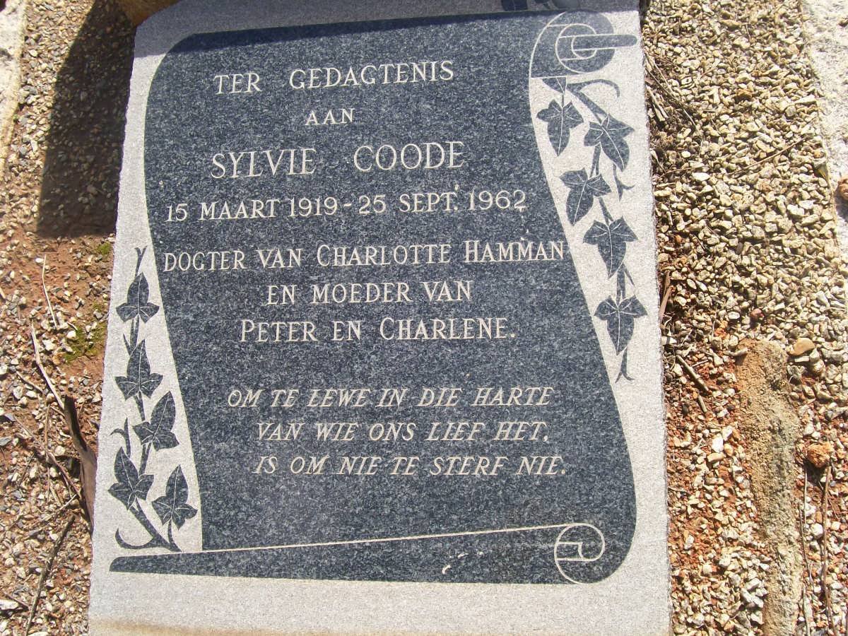 COODE Sylvie nee HAMMAN 1919-1962