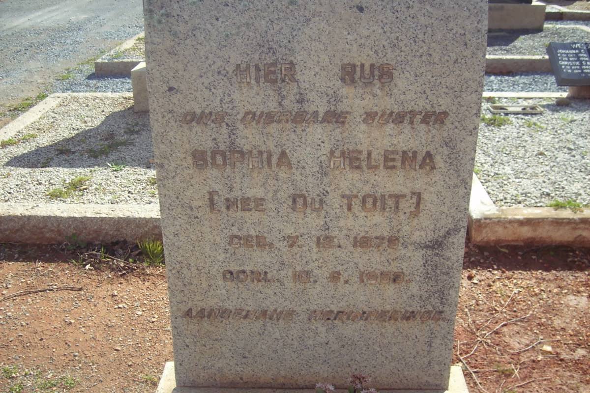 COETZEE Sophia Helena nee DU TOIT 1879-1958