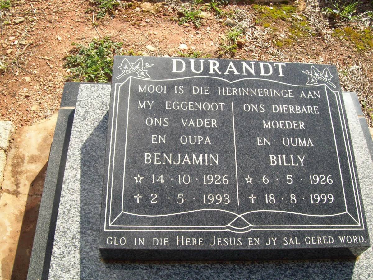 DURANDT Benjamin 1926-1993 &amp; Billy 1926-1999