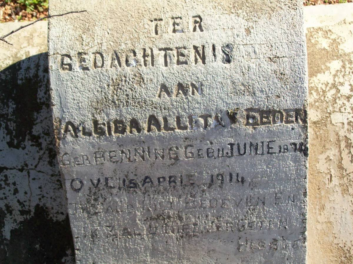 EEDEN Allida Allita nee BENNING 1874-1914
