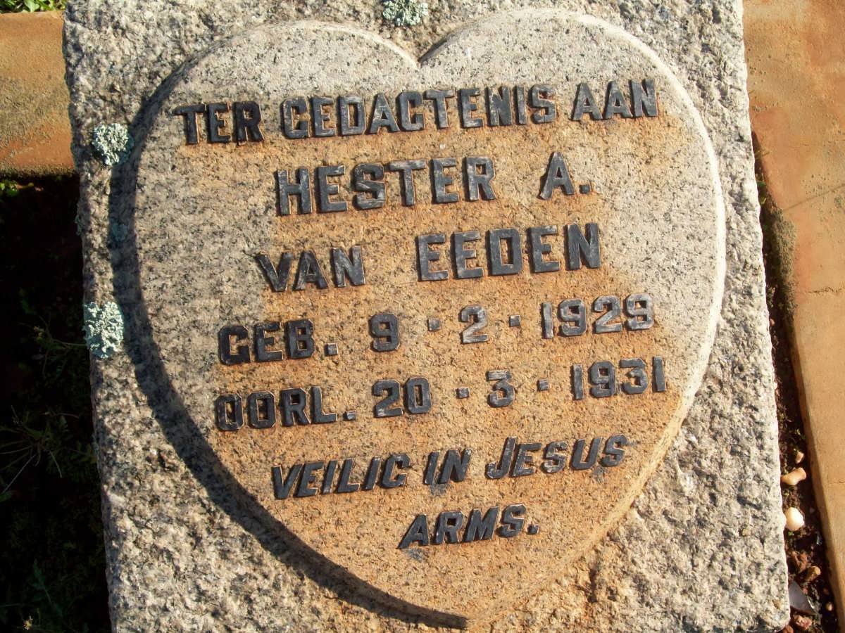 EEDEN Hester A., van 1929-1931