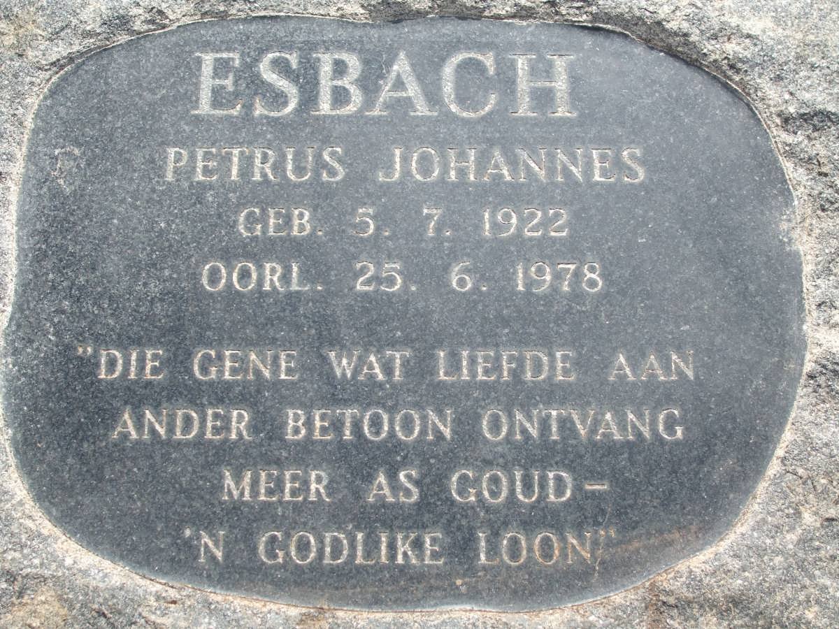 ESBACH Petrus Johannes 1922-1978