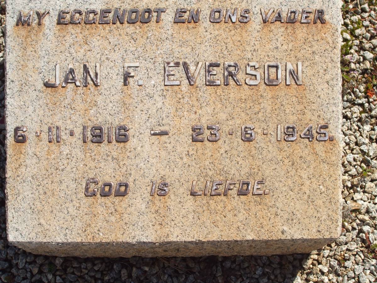 EVERSON Jan F. 1916-1945