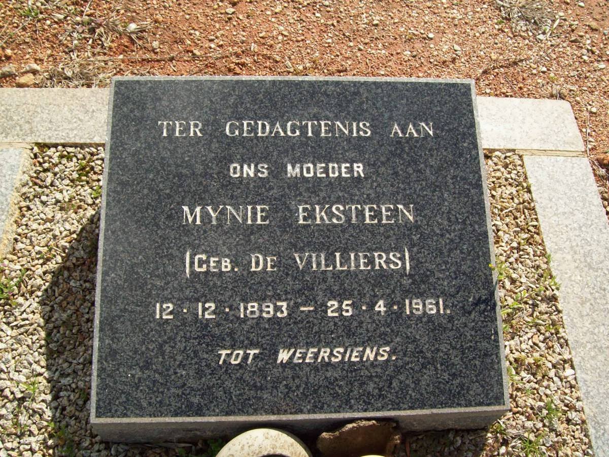 EKSTEEN Mynie nee DE VILLIERS 1893-1961