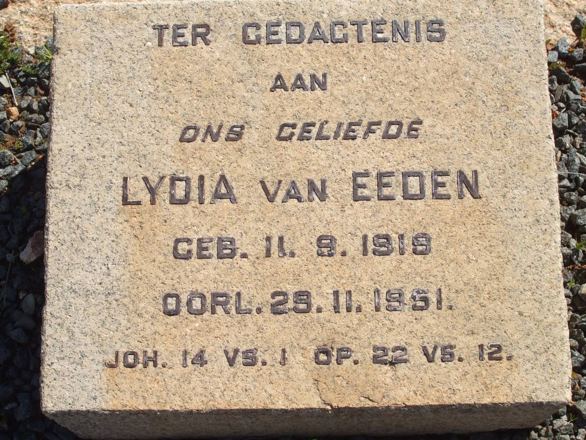 EEDEN Lydia, van  1919-1951 :: VAN EEDEN Albie 1921-1983