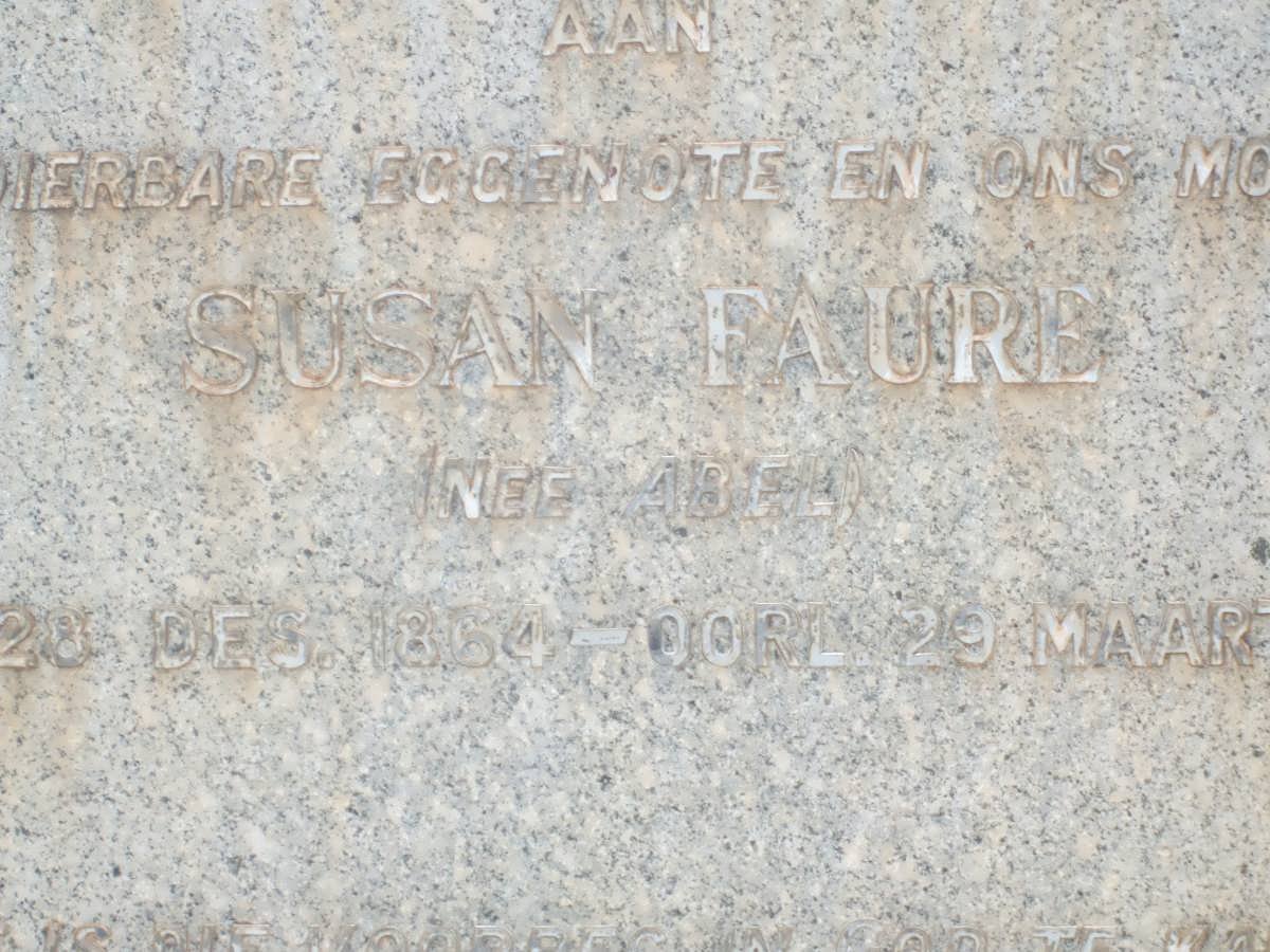 FAURE Susan nee ABEL 1864-1945