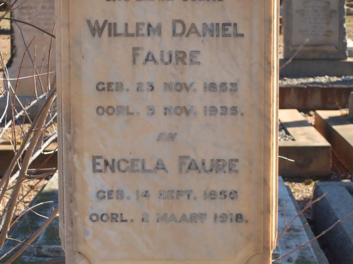 FAURE Willem Daniel 1853-1935 &amp; Engela 1856-1918