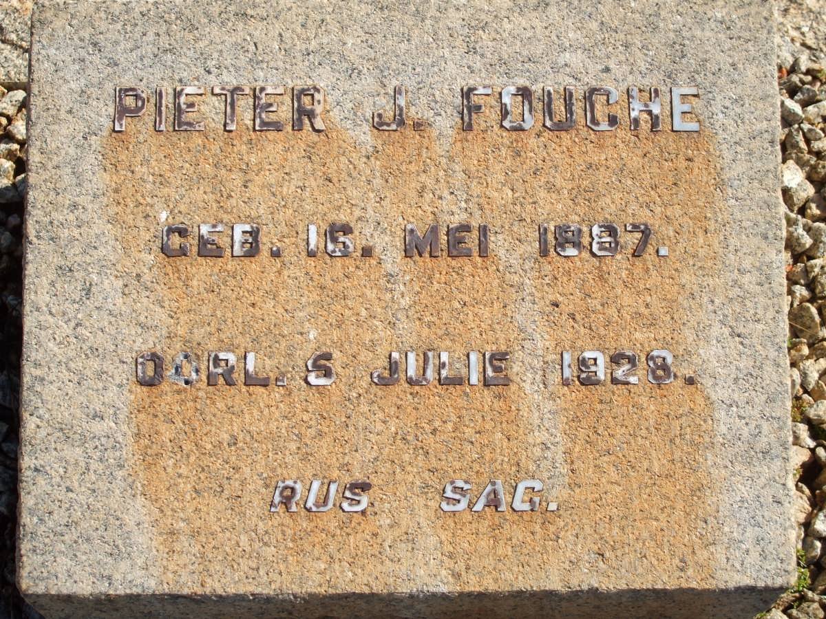 FOUCHE Pieter J. 1887-1928