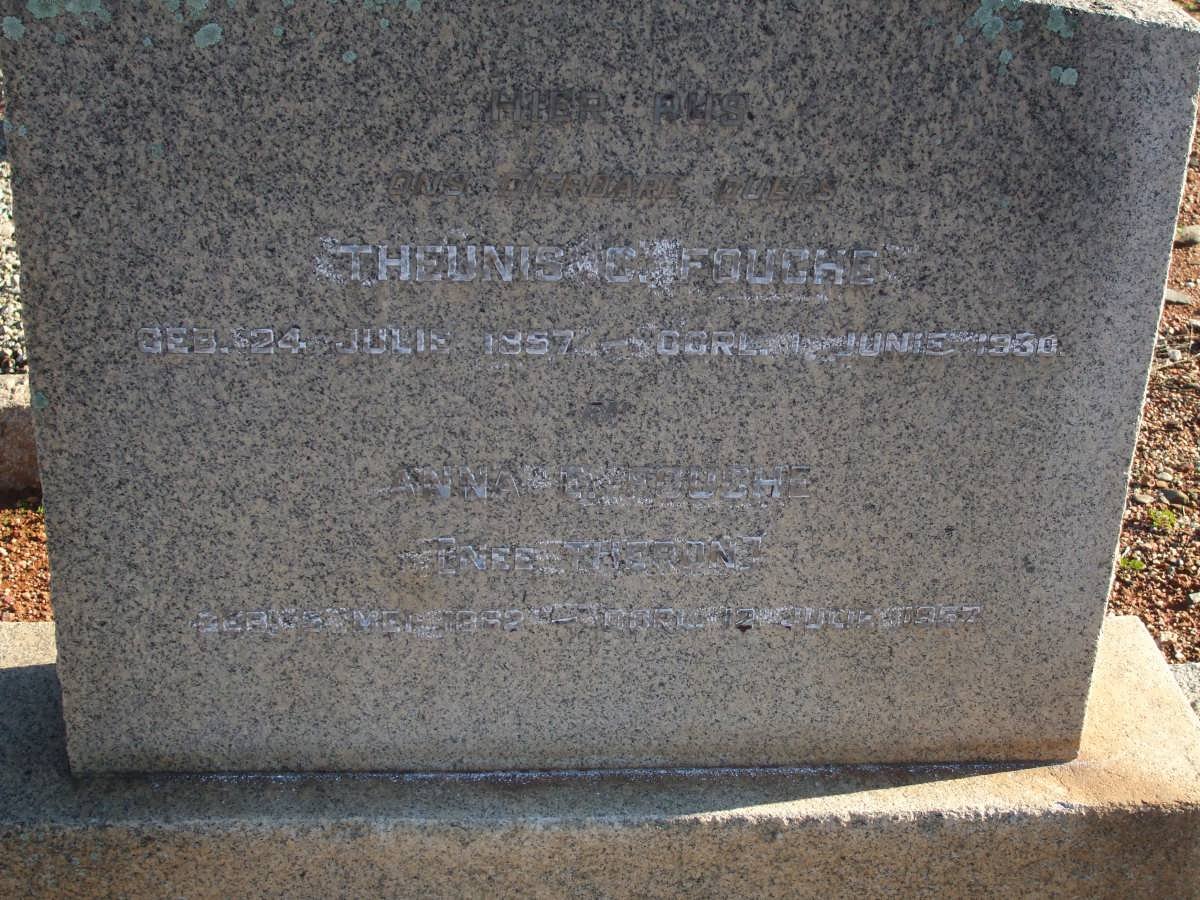 FOUCHE Theunis C. 1857-1930 &amp; Anna THERON 1862-1957