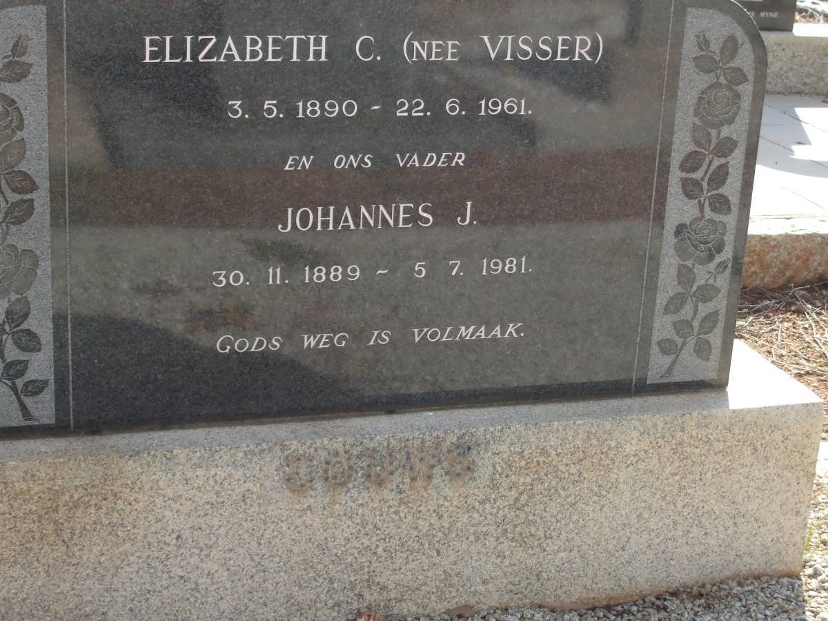 GOUWS Johannes J. 1889-1981 &amp; Elizabeth C. VISSER 1890-1961